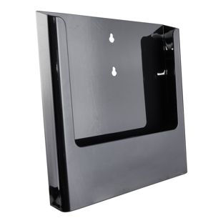 Portafolletos de pared, poliestireno, transparente PTXD, 1 x A4  | negro 