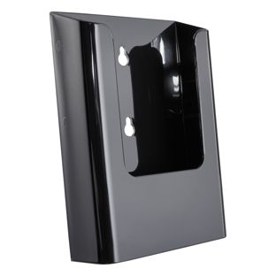 Portafolletos de pared, poliestireno, transparente PTXD, 1 x 1/3 A4  | negro 