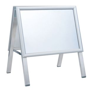 Caballete publicitario SOLID-STOP A3 Outdoor, perfil de 25 mm, esquinas de inglete formato horizontal | null