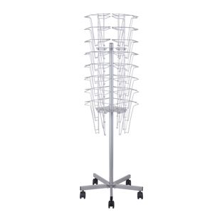 Portafolletos de pie giratorio con base y ruedas JACKSON, 32x A4, plata 