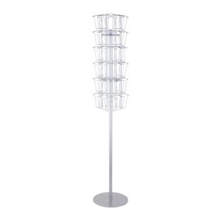 Portafolletos de pie giratorio con base JACKSON, 36x A6, plata 