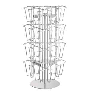 Expositor postales JACKSON, giratorio, metal, plata, 24 x A6