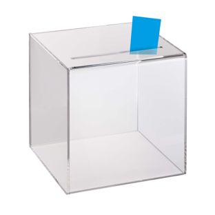 Caja de sorteo, con ranura, 20x20 cm, metacrilato 