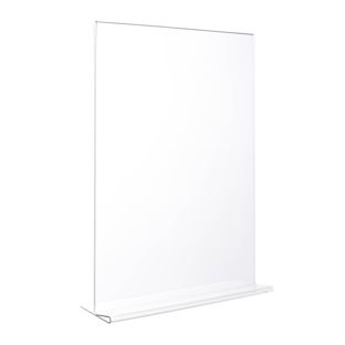 Soporte expositor en T, formato vertical, irrompible, PET, 