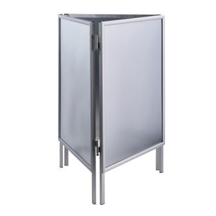 Expositor póster triangular A1, panel posterior metálico, plata 