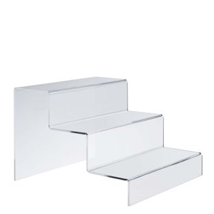 Expositor escalera, metacrilato 300 x 215 x 333 mm  | transparente  | de 3 gradas 