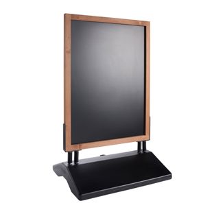 Caballete publicitario de madera WOOD-STOP SWING Outdoor, pizarra de 62 x 87 cm, a prueba de viento 