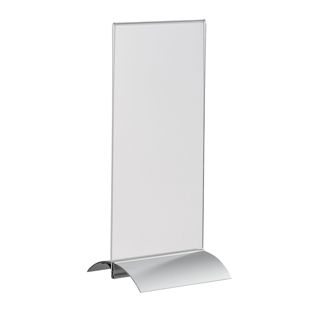 Soporte expositor en T con base de sujeción de aluminio formato vertical | 1/3 A4
