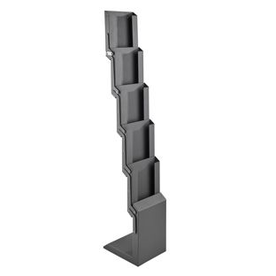 Expositor folletos CONCORD plegable, 5x A4 con bolsa, plata 
