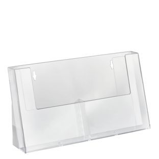 Portafolletos, compartimentos paralelos, poliestireno, formato vertical, transparente, Taymar 2 | A5