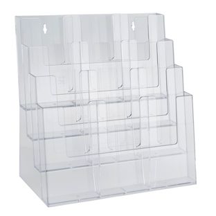 Portafolletos Multi, poliestireno, formato vertical, Taymar A4 + A5 + 1/3 A4 