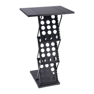 Mostrador portafolletos plegable AUGUSTA 3x A4, negro 