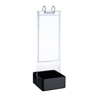 Porta menú FLIP, incl. mecanismo de anillas, fundas de PVC y 2 compartimentos, metacrilato 
