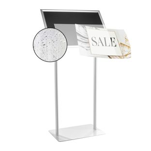 Expositor informativo CLASSIC A2 impermeable con marco abatible plata 