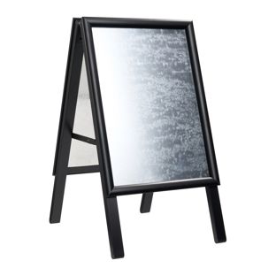 Caballete publicitario SOLID-STOP A3 Outdoor, perfil de 25 mm, esquinas de inglete formato vertical | null