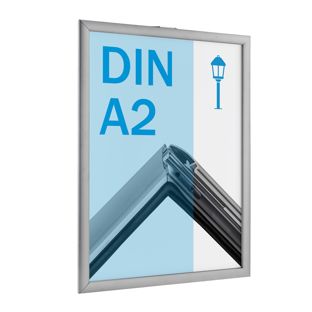 Marco abatible con soporte para farola A2, plata, 25 mm, en inglete 