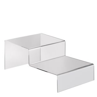 Expositor escalera, metacrilato 150 x 100 x 260 mm  | transparente  | de 2 niveles 