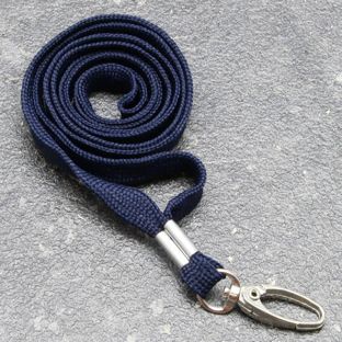 Lanyard, 10 mm de ancho azul oscuro
  | con clip mosquetón 