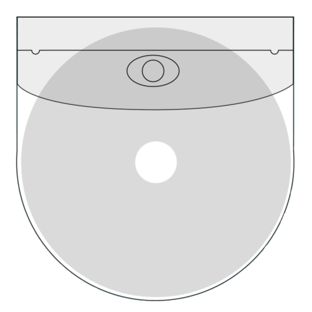 Estuches para CD, autoadhesivos, parte inferior redonda, con solapa 
