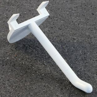 Ganchos exhibidores con 3 mandriles, brazo angosto, blancos 50 mm
