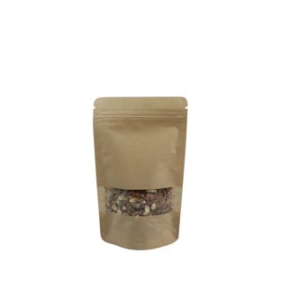 Bolsas resellabes con ventana 130 x 225 mm  | marrón 