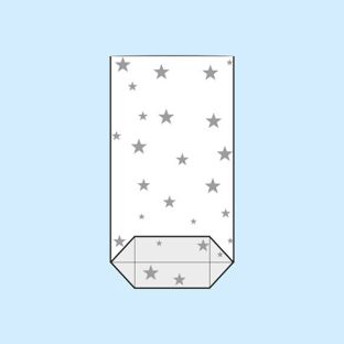Bolsas con base plegable, lámina de OPP, Estrellas 95 x 160 mm 