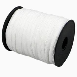Gomas elásticas de cierre en rollo, 6 mm, blanco, extra suave (rollo de 200 m) 