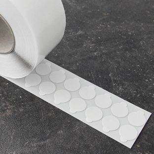 Puntos adhesivos de doble cara de acrilato puro, 1 mm de espesor, fuerte/fuerte 25 mm | 1000 uds