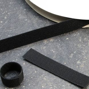 Bandas de sujeción por contacto a ambos lados, rollo de 25 m 25 mm | negro 