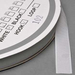 Bandas de sujeción por contacto, para coser, lado de gancho, rollo de 25 m 20 mm | blanco 