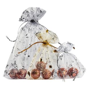 Bolsitas de organza con motivos navideños 