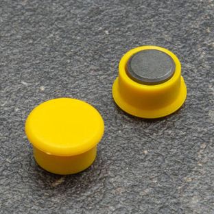 Imán de oficina, redondo 13 mm | amarillo 
