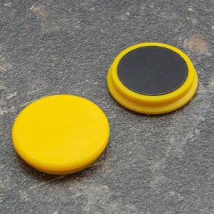 Imán de oficina, redondo 32 mm | amarillo 