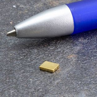Imanes rectangulares de neodimio, dorado 5 x 4 mm  | 1 mm