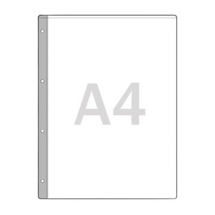 Fundas perforadas, A4 Margen para archivar: 15 mm de ancho con 4 perforaciones  | 180 µm