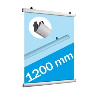 Perfil porta banner, aluminio, abatible 1200 mm