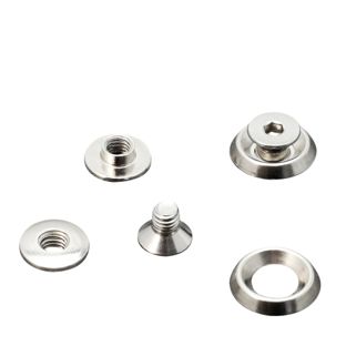 Tornillos para encuadernar con disco rosetón, 2 mm, niquelados 