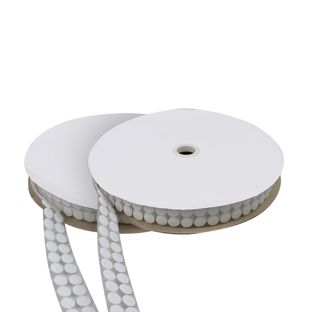Puntos de sujeción por contacto en rollo, Set - Gancho y bucle  | 13 mm | blanco 