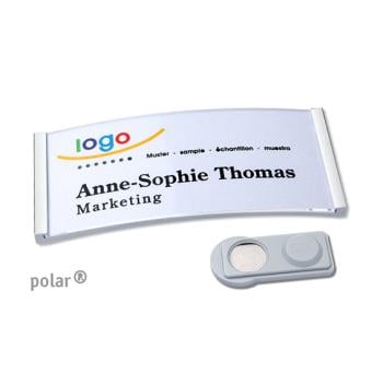 Tarjetas identificativas magnéticas, polar® 35, plata, acero inoxidable