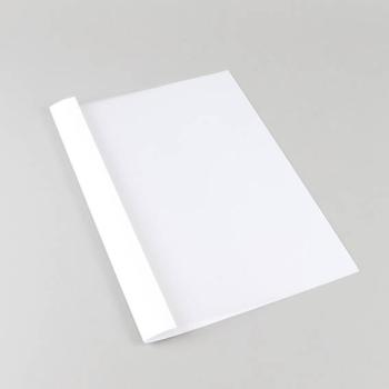 Carpeta para encuadernación con ojales A4, cartón de cuero, 65 hojas, blanco | 6 mm