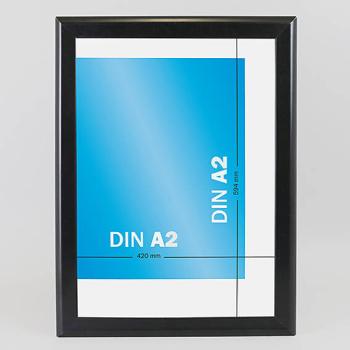 Marco abatible para contenido A2, aluminio,  32 mm | esquinas sobre inglete | negro