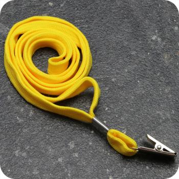 Lanyard, 10 mm de ancho amarillo | con clip bull dog