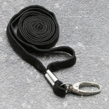 Lanyard, 10 mm de ancho negro | con clip mosquetón
