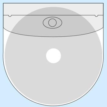 Estuches para CD, autoadhesivos, parte inferior redonda, con solapa 