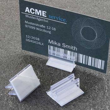 Soporte para tarjetas de 15 x 12 mm, autoadhesivos, transparente 