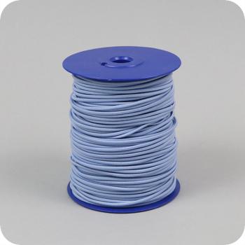 Gomas elásticas de cierre en rollo, 2,2 mm, azul claro (L043) (rollo de 100 m) 