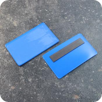Sobres magnéticos, 100 x 55/60 mm, con 1 banda magnética, lado ancho abierto, azul 100 x 55/60 mm | con 1 bandas magnéticas