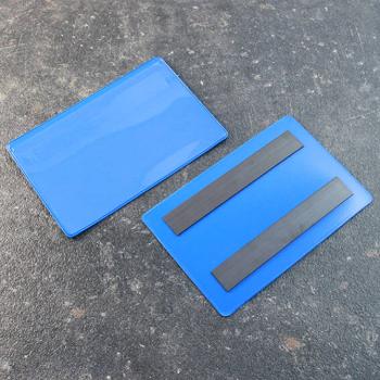 Sobres magnéticos para A7, con 2 bandas magnéticas, lado ancho abierto, azul 120 x 75/80 mm | con 2 bandas magnéticas