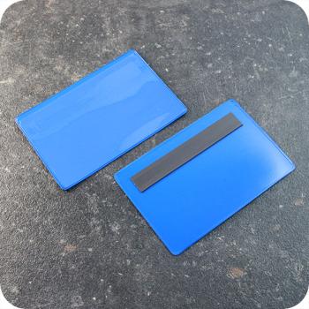 Sobres magnéticos para A7, con 1 banda magnética, lado ancho abierto, azul 120 x 75/80 mm | con 1 bandas magnéticas