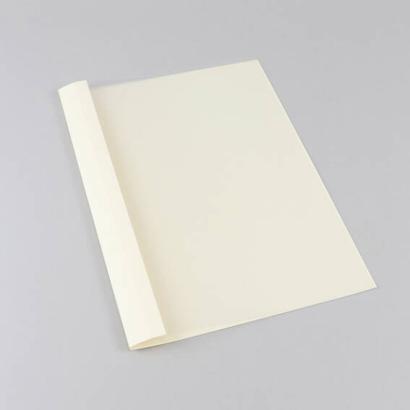 Carpeta para encuadernación con ojales A4, cartón de lino, 35 hojas, blanco crudo | 3 mm